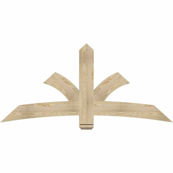 Ekena Millwork Davenport Rough Sawn Timber Gable Bracket, Douglas Fir, 72"W x 33"H x 2"D x 6"F, 11/12 Pitch GBW072X33X0206DAV00RDF - main
